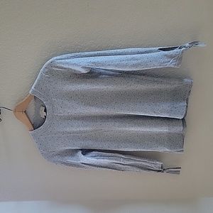 LOFT Grey Sweater with Poka dots